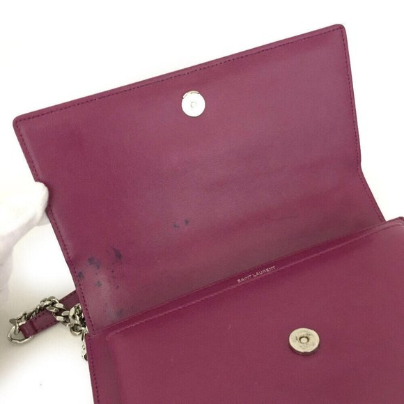 Saint Laurent Calfskin Medium Monogram Sunset Purple - Picture 8 of 11